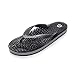 Revs Premium Reflexology Massage & Acupressure Flip Flops Pain Relief, Comfort & Better Health. Unisex, Vegan, Black US 8