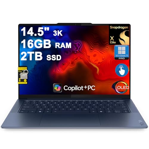 Lenovo Yoga Slim 7 �m�[�g�p�\�R�� 14.5�C���` 3K OLED Touch (100% DCI-P3 1000nits HDR Peak) Qualcomm 12�R�A Snapdragon X Elite (�ő�45 TOPS) 16