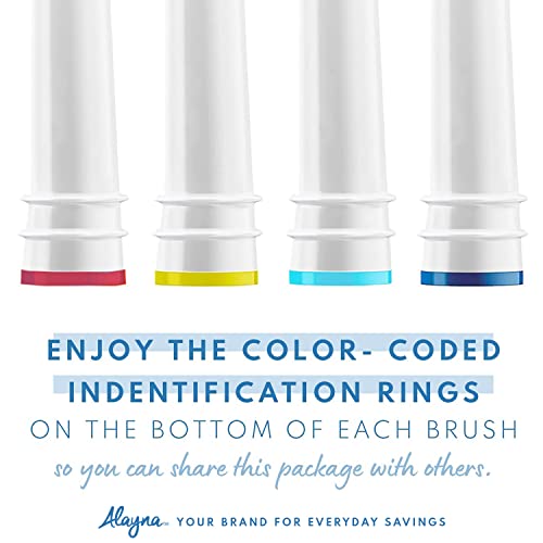 Image of Alayna Replacement Brush Heads Compatible with Oral-B Braun - Pack of 12 Cross Bristle Electric Toothbrush Replacement Heads - Fits Most Oral-B Handles