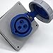 CEE Receptacle IP67 16A 3pin Panel Mount Receptacle Angle Type