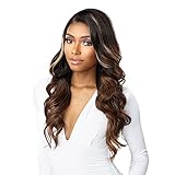 Sensationnel Butta Lace Hhm Wigs - Glam Wave 24 Inch Human Hair Blend Extra Wide 5 Inch Parting Preplucked Hairline Glueless Lacefront (1 JETBLACK)