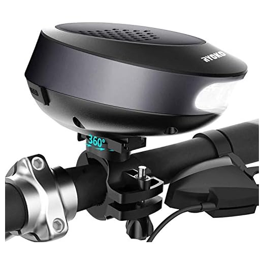 Bike Speaker Light with Mount, RYOKO 4 In 1 Bicycle Waterproof Wireless Bluetooth Speaker Lights for Handlebar, USB Rechargeable Battery, with Loud Sound & Bright Led Headlight for Night Ride