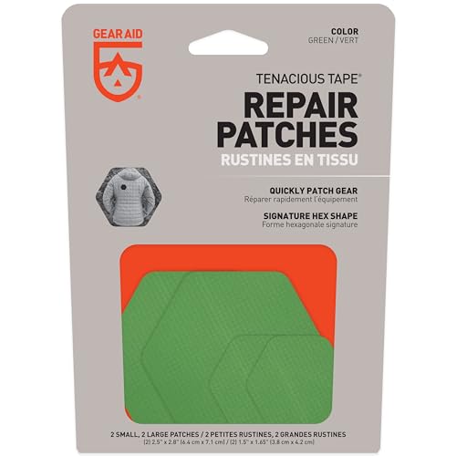 Image of GEAR AID Tenacious Tape Hex Repair Patches, 2.5 inch & 1.5 inch, Green, 8 Count