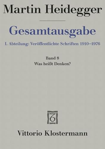 Martin Heidegger, Gesamtausgabe. I. Abteilung: ... [German] 3465031997 Book Cover