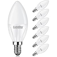 EXTRASTAR Bombilla LED E14 Vela, 5W Equivalente a 40W, 400lm, Luz Blanca Fría 6500K, No regulable - 6 unidades