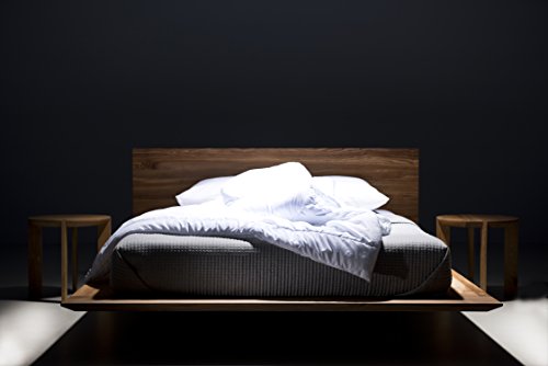 MAZZIVO Slim Hochwertiges Holz Bett schlicht & zeitlos filigran modern edel & elegant - italienisches Design 120 140 160 180 200 Überlänge Eiche Erle Buche Esche Kirschbaum (Erle, 200 x 200 cm) – Bild 3