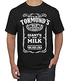 Tormund's Milk Old Giantsbane Organic North of The Wall Pop Culture Men's Graphic T-Shirt, Black, X-Large