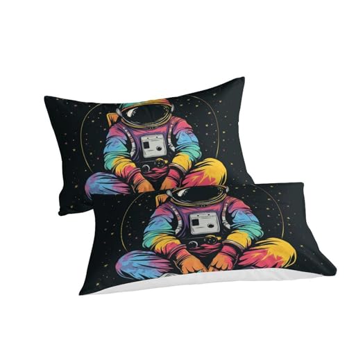Housse de couette astronaute microfibre fermeture éclair lit king 220x240