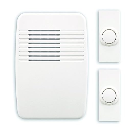 Heath Zenith SL-6167-C Heathco Sl-7367-02 Plug-in Wireless Doorbell Kit, 3 Tones, Plastic, 5-1/8 in H X 3-1/2 in W X 1-3/8 in D, White