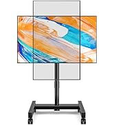 ONKRON Mobiele TV Standaard op Wielen voor 50-100 Inch Scherm, Televisie Standaard Verrijdbaar 120 kg - TV Vloerstandaard Verrijdbaar Max VESA 1000x600 / TV standaard Kantelbaar 5° TS1991-B Zwart