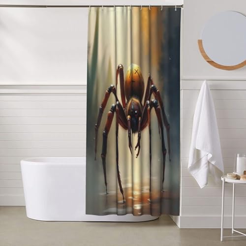 Rideau de douche textile lourd premium motif araignée n°12 durable - 7