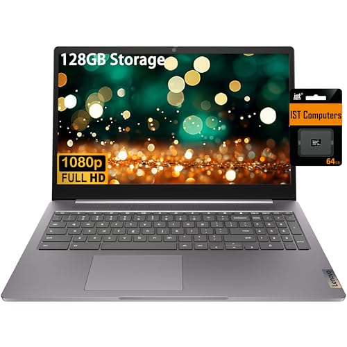 Image of Lenovo Ideapad 3 Chromebook 15 (15.6 inch FHD Anti-Alare,4GB RAM, 64GB eMMC + 64GB SD Card, Intel Celeron), for Home, Students & Everyday Use, 10-Hr Long Battery Life, HD Webcam, Wi-Fi 6, Chrome OS
