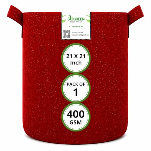 Image of Geo Fabric Grow Bags 21X21 Inch (Pack of 1) | 400 GSM UV-Protected Vegetable Plant Bag | Grow Bags for Terrace Gardening Maroon | Heavy Duty Plant Grow Bag
