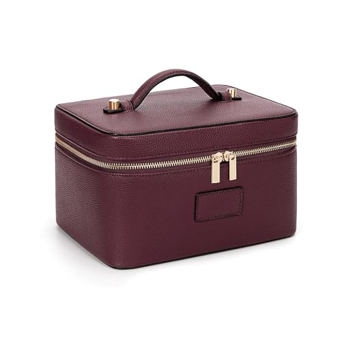 Bolsa de aseo de viaje grande en cuero rojo para llevar tu maquillaje con estilo