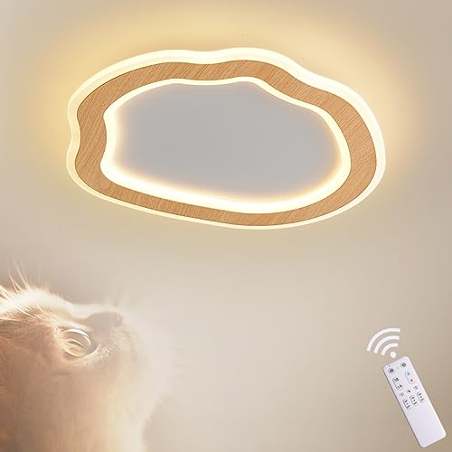 LED Deckenleuchte Dimmbar holz Deckenlampe Wohnzimmer Wohnzimmerlampe...