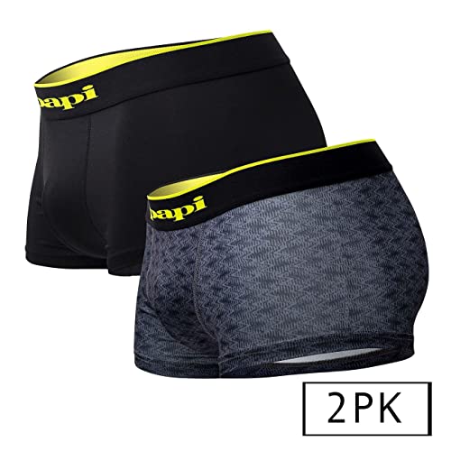 Papi Men's Microflex Brazilian Trunk 2 Pack - UMPA048 (Charcoal Graphic, Large)2