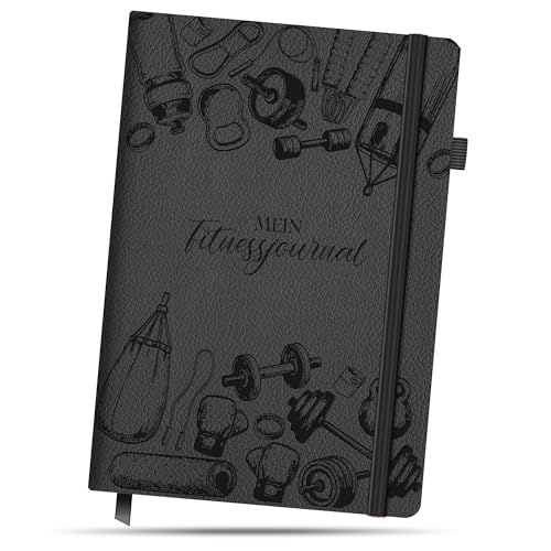 BIROYAL Trainingstagebuch Deutsch mit 186 Workout für dein Krafttraining, Undatierte Trainingsbuch A5, Fitness Journal für Fitnessenthusiast, Workout Gym Buch für Bodybuilding im Gym & Heimtraining