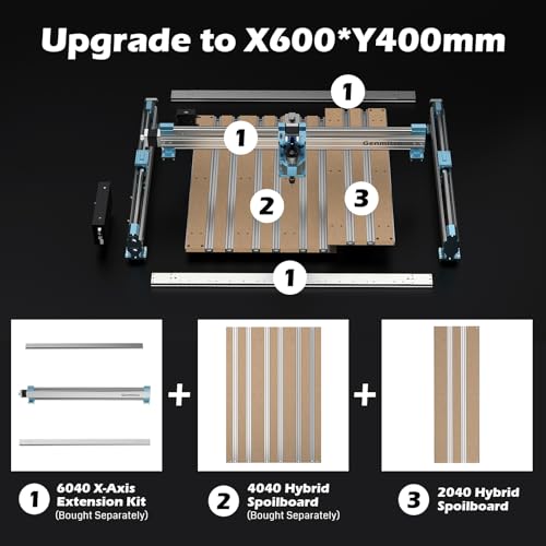 Genmitsu 4040-PRO X-Axis Extension Kit, 4040 Upgrade to 6040, CNC Accessories for 4040-PRO CNC Router Machine, Extended Working Area 600 x 400mm