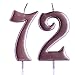 Rose 72nd Birthday Candle, Number 72 Years Old Candles Cake Topper, Woman Or Man Party Decorations, Supplies