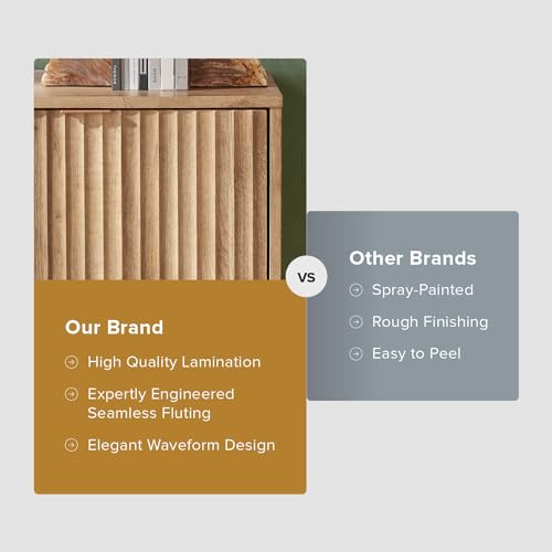 Mopio PD1009 Brooklyn Storage Cabinet, Modern Farmhouse Entryway Accent Cabinet, Buffet Sideboard, Credenza, Wood Modular Cabinet With Doors & Shelf, Fluted Panel, For Living Room thumb #6