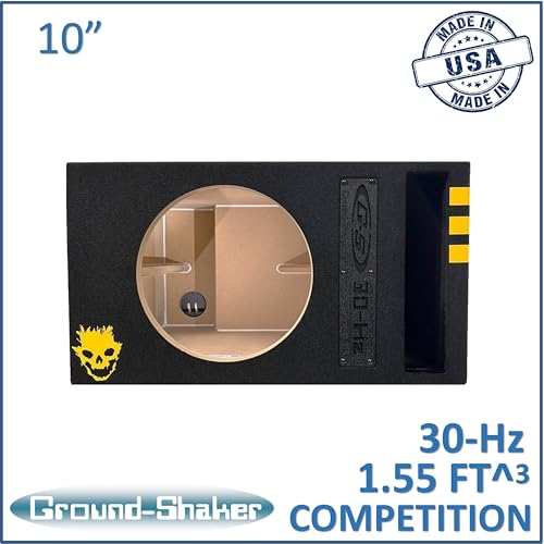 Image of 30HZ Reinforced Competition Single Ported Sub Box Sub Woofer Enclosure Speaker Box Car Audio Subwoofer Ground Shaker Box Ground-Shaker (Skull Yellow, 10 inch)