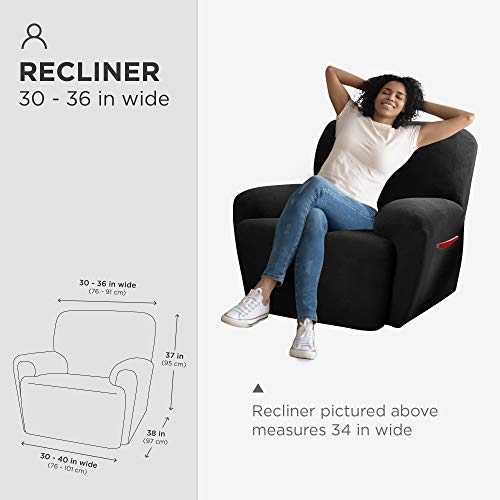 Maytex Pixel Slipcover, Recliner, Black #TOP4