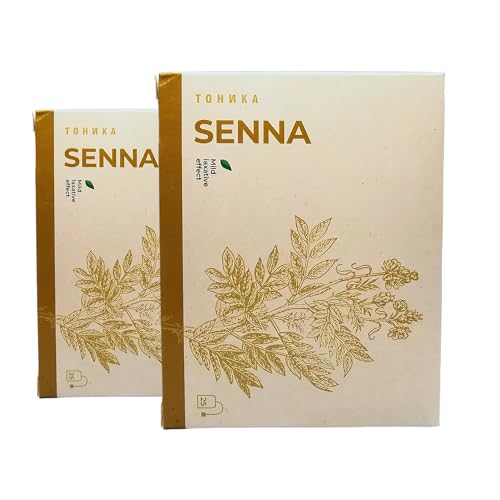 TONIKA Thé au séné, feuilles de séné nettoyantes pour le colon laxatif - 20 sachets (Pack de 2)