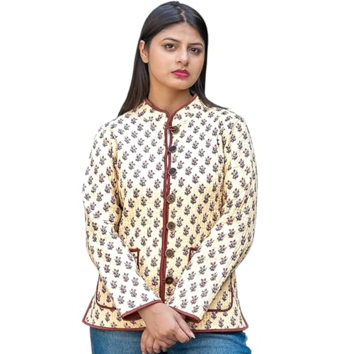 Image of Jackets for women | Cotton Quilted Reversible Short Jacket | Double Sided Warm Outerwear Coat for women |Jacket for women winter wear
