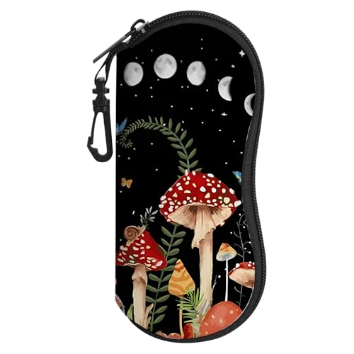 Image of Sunglasses Soft Case, Cute Ultra Light Portable Neoprene Zipper Eyeglass Glasses Case with Belt Clip for Men Women