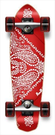 Micro Cruiser Checker & Bandana Complete Graphic Longboard - 25" X 6.5"