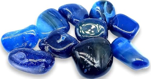 TENET - Pietre Levigate Minerali Naturali Cristalloterapia e Reiki Cristalli - Pietra Singola 20-25 mm (AGATA BLU)