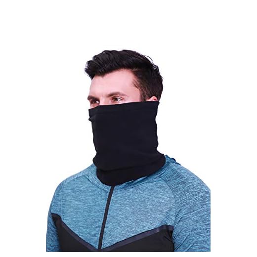 Arcweg Braga de Cuello Hombre Mujeres Bufanda Tubular Calentador de Cuello Térmica Super Cómodo Elástico contra Viento Invierno Moto Ciclismo Esquí Negro 39 * 26cm