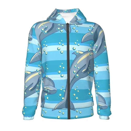 Dolphin Kid Hoodies Boys Zip Up Sweatshirts Girls Pullover with Pocket2