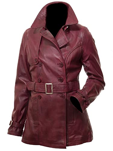 Blouson femme distressed maroon Fashion First grande taille 54 FR XXXL