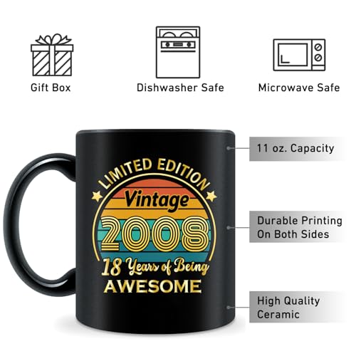 Taza de porcelana QUPT 11 oz con diseño nostálgico miniatura 3