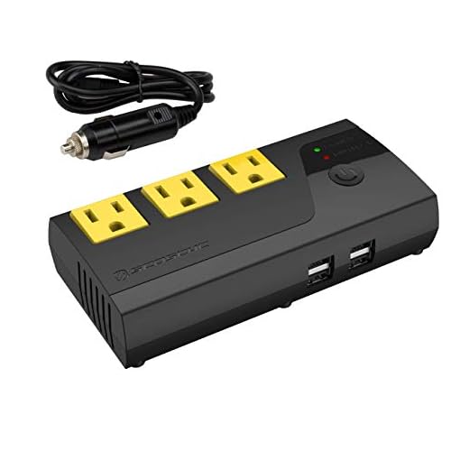 SCOSCHE PI200PS-1 INVERT200 200W Mobile Power Inverter with 3 AC Outlets, 4 USB Ports and a 12V Car Adapter with Cable
