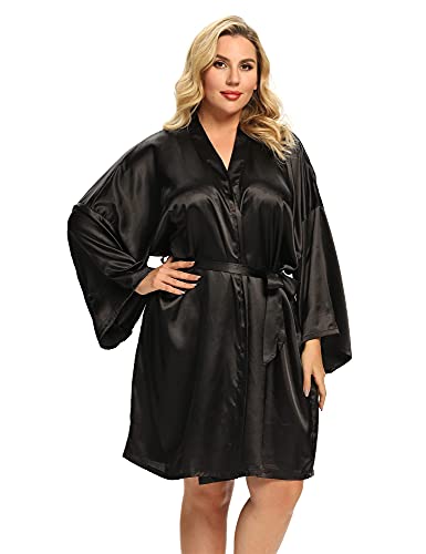 Women's Plus Size Silky & Satin Robes - Bridesmaid & Soft Sleepwear (1X-5X)4