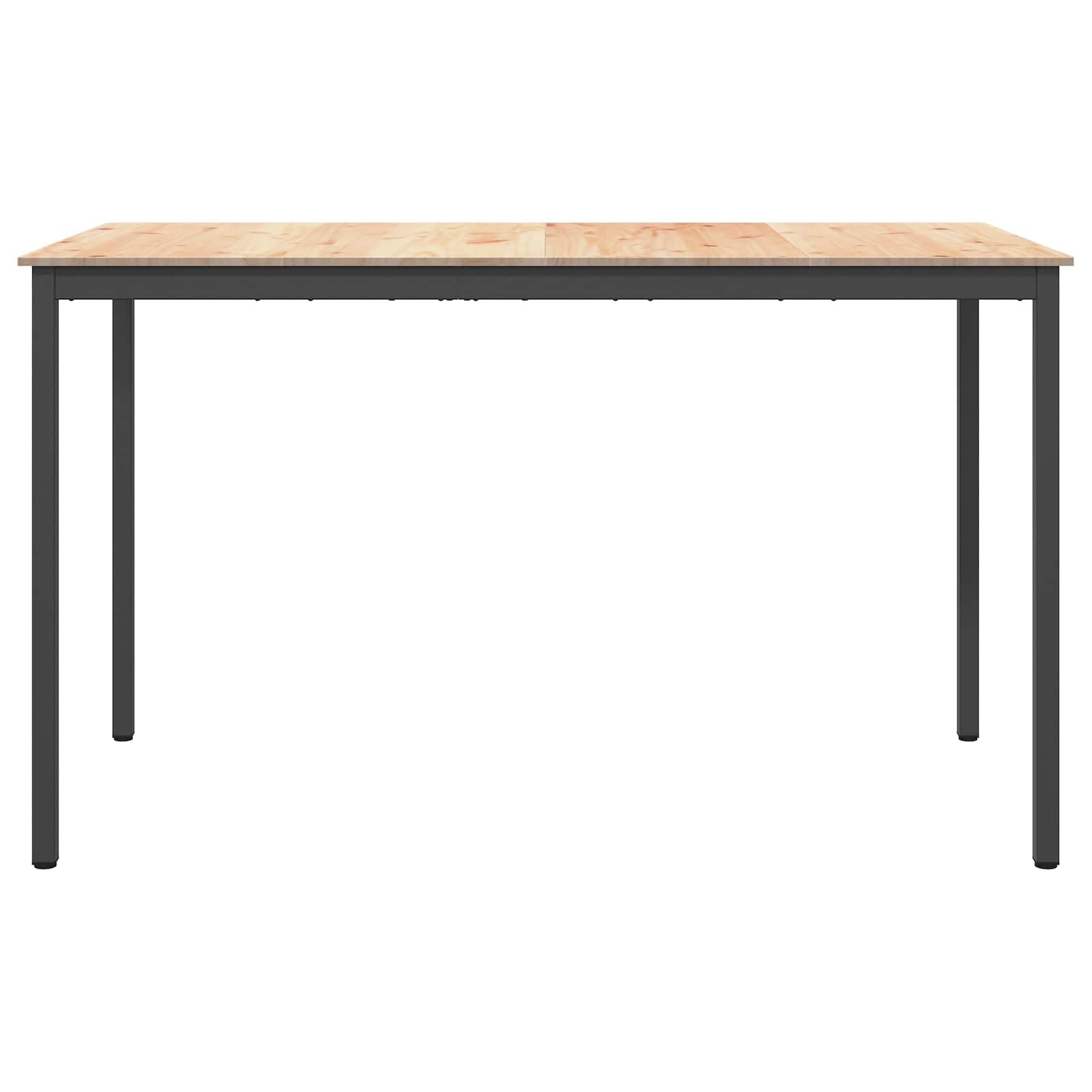 Mesa de bar natural de 180 x 90 x 105 cm, madera de pino maciza, moderna con patas de metal, mesa grande para cocina y comedor, mesa alta de estilo industrial