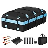 CARFORU Car Rooftop Cargo Carrier Bag, 30 Cubic Feet Waterproof Soft-Shell Car Roof Bag for All Vehicle with/Without Rack, Include Anti-Slip Mat, Reinforced Straps, Door Hooks Luggage Lock (Blue)