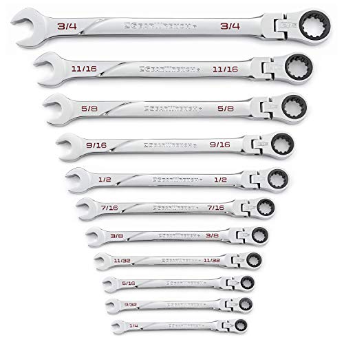 GEARWRENCH 11 Pc. 120XP Universal Spline XL Flex Head Ratcheting Combination Wrench Set, SAE - 86247