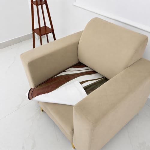 Image of Homerz Premium 'Luxe Series' Holland Velvet Sofa Cover | Smooth Finish | Anti-Skid Fleece Backing | Soft Touch Couch Protector for Living Room (Ocean Crest, 1 Seater, Only Seat Cover)