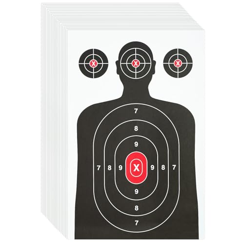 15 Pack Paper Shooting Target for Gun Range, Target Practice - Large Size 14 x 22 inches Silhouette Paper Target for Handguns, Rifles, Pistols, Airguns, BB Guns, Pellet Guns, Crossbow, Arrow