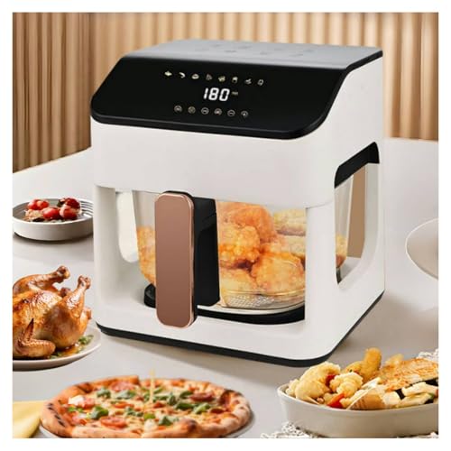 Glass Air Fryer with Smart Touch Control & Transparent View Window | Easy-Clean Basket, 8-in-1 Preset Modes, Precise Temp/Time for Steak, Shrimp, Fries, Wings, Chicken