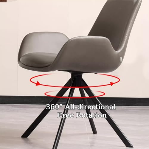 Chaise bureau pivotante grise rembourrée pour ordinateur - 5