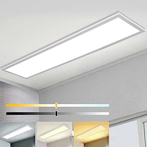 Plafón LED Regulable 120x30 cm con Función de Memoria, 40W 2700K-6500K Panel...
