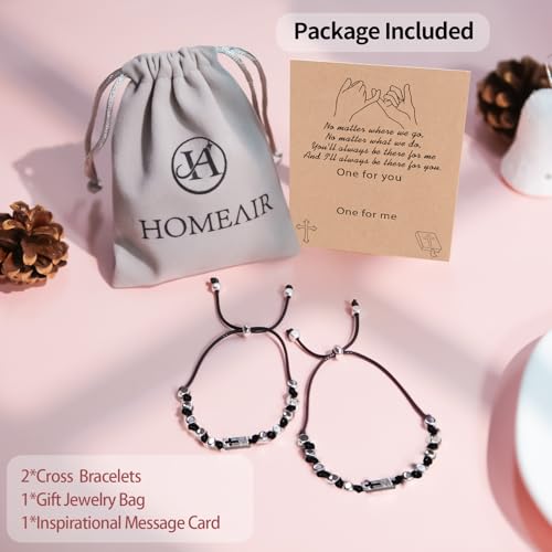 Homeair Adjustable Silver Cross Bracelet for Women，Gifts for Mom Daughter — view 5