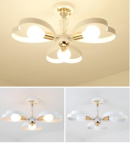 Lampe de plafond cœur E27 lustre blanc en cristal pour cadeau d'anniversaire