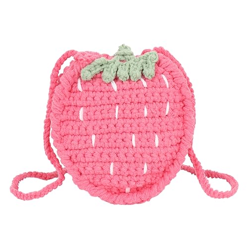 Image of Minache Women Mini Fruit Knitting yarn Crochet Crossbody Shoulder Bag Coin Purse