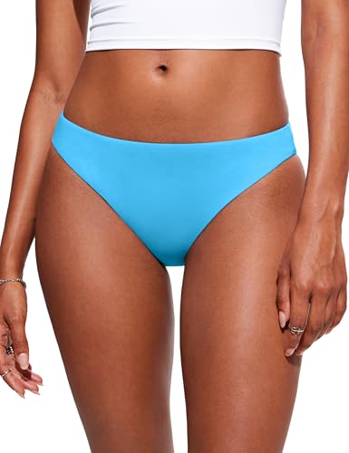 Image of CRZ YOGA Low Waisted Bikini Bottoms | Mid Cut Leg, Medium Bum Coverage, Full Lining, Swim, Bathing Suit Briefs for Women