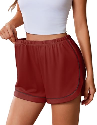 Image of Ekouaer Pajama Shorts Women Soft Sleep Shorts Casual Lounge Shorts Cute High Waist Pajama Bottom Comfy Split Side Pj Bottom